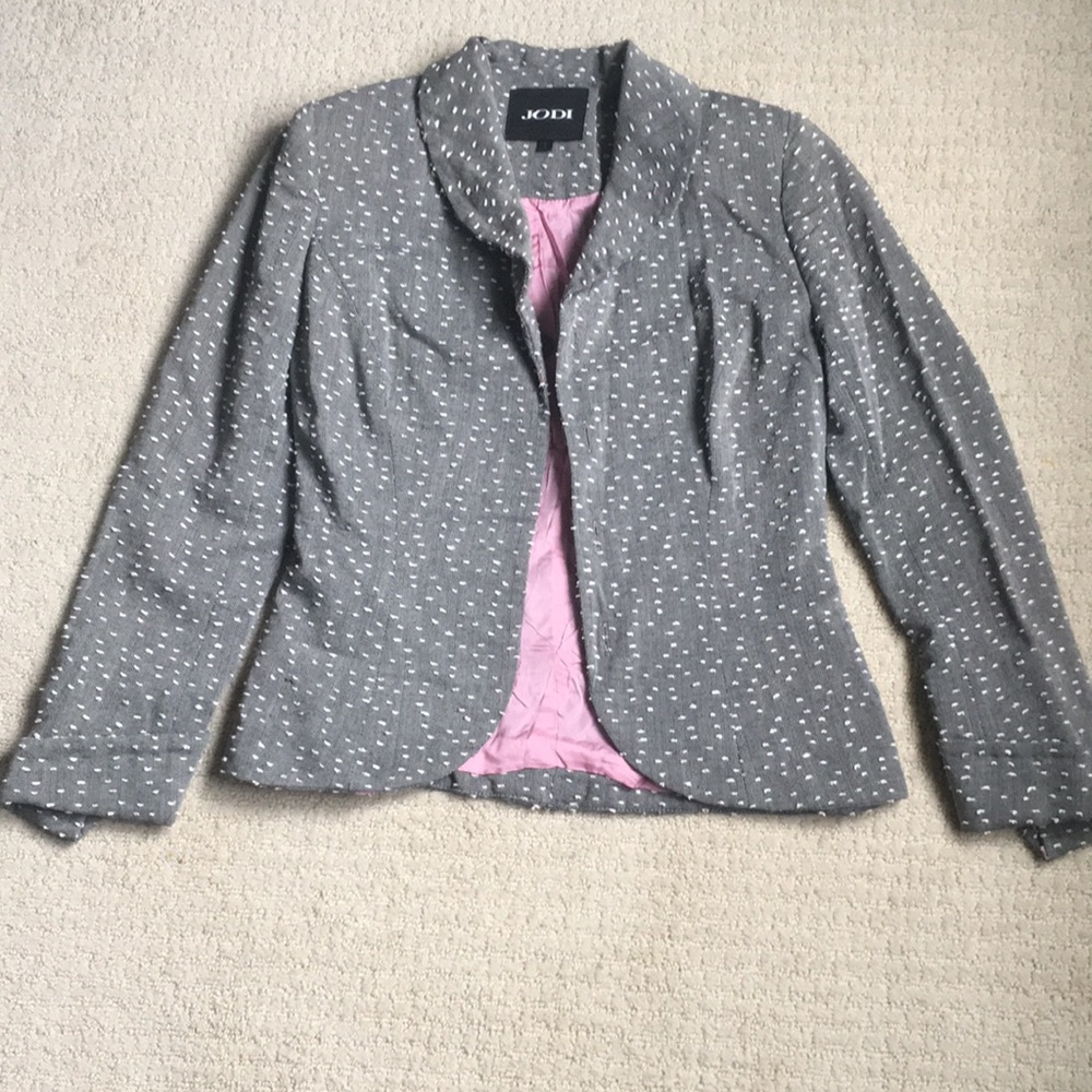 🇨🇦 100% Wool Pencil Skirt & Jacket Set - Size 2 - Gray/White • Made in Canada - Picture 6 of 16